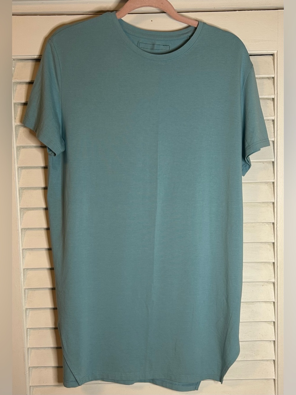 Alphalete Teal Longline Performance Tee Curved Hem Athletic Gym T-Shirt